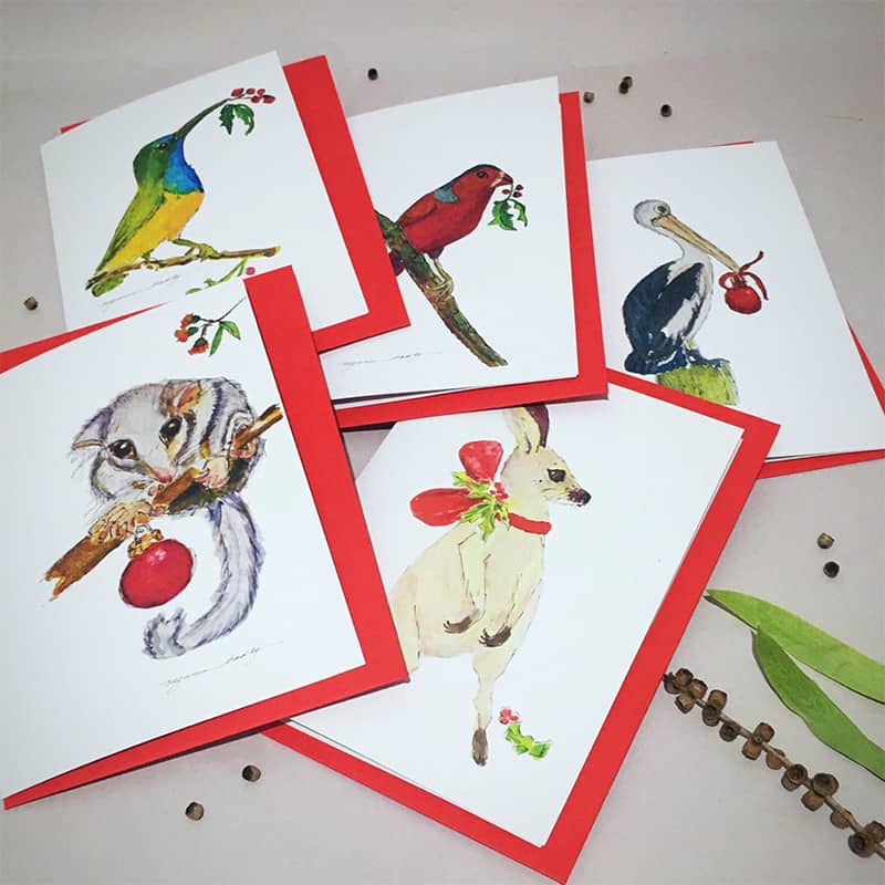 Hand Illustrated Christmas Cards (Set of 5)