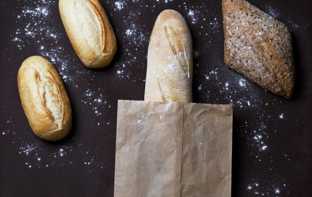 Bread in a paper bag with no visible plastic